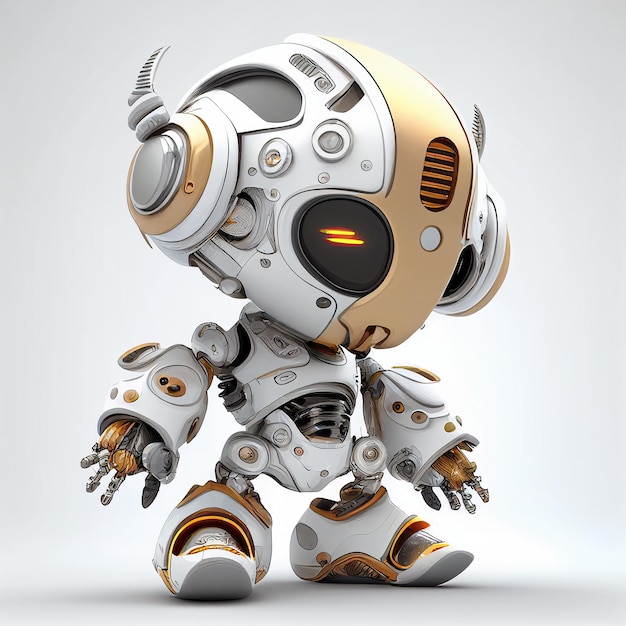 Conception de personnage de petit robot sur fond isolé Créé avec la technologie Generative AI