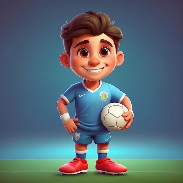 Conception de personnages de footballeurs mignons en 3D