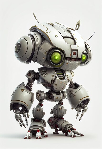 Conception de personnages d'un petit robot mignon sur fond isolé Créé avec la technologie Generative AI