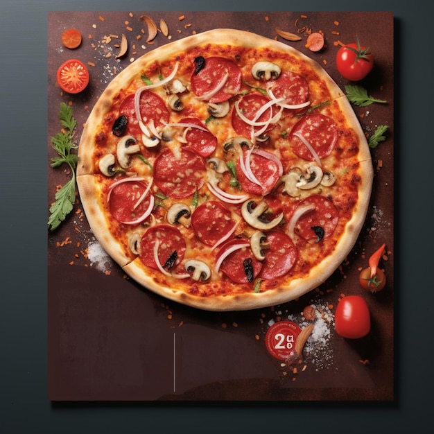 Conception de pizza publicitaire pizzeria