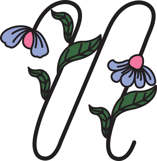 Photo conception de polices en forme de fleurs convient pour la création de logos ou utilisée pour enseigner aux enfants