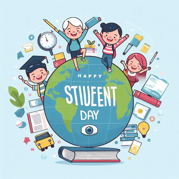 Conception pour la journée internationale des étudiants, la journée des enseignants, le retour à l'école, la journée de l'amitié, etc.