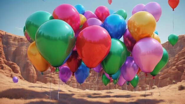 Photo conception de rendu de ballons 3d