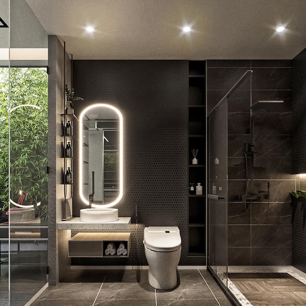 Conception de salle de bain moderne Rendu 3D