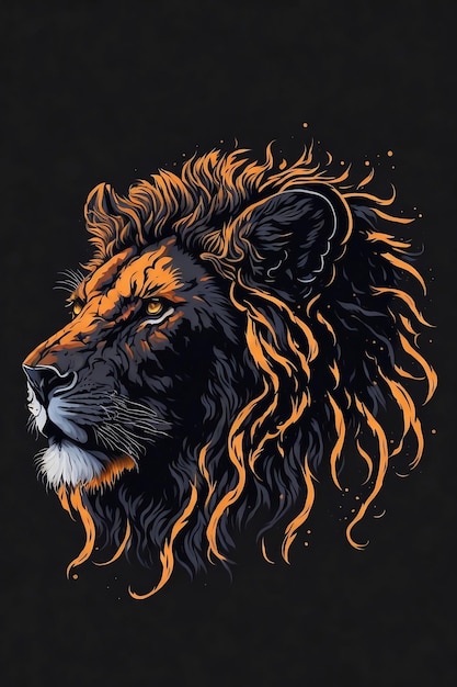 une conception de silhouette d'un fond d'écran de lion