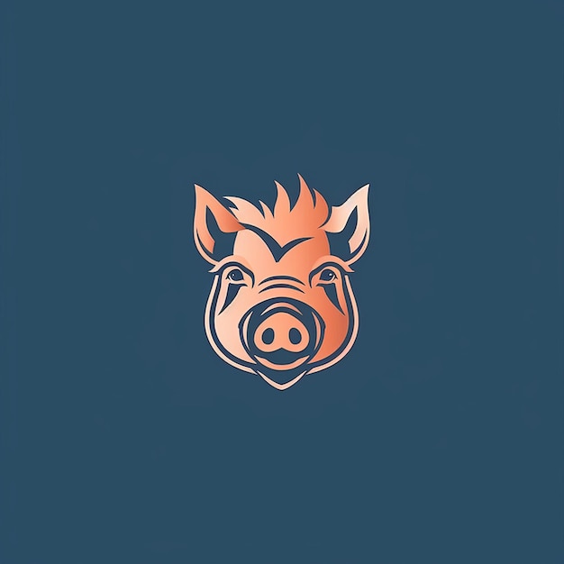 Conception simple du logo de la tête de cochon