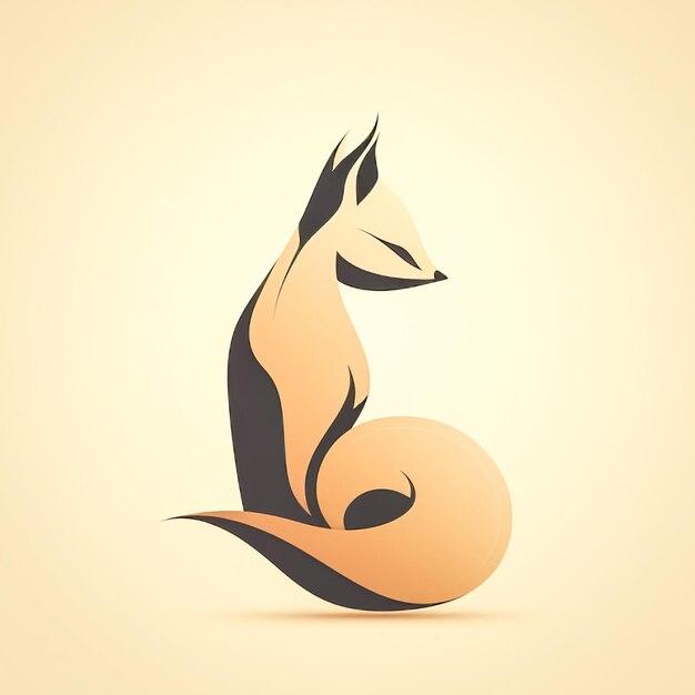 Photo conception simple de logo de renard créatif ai génératif