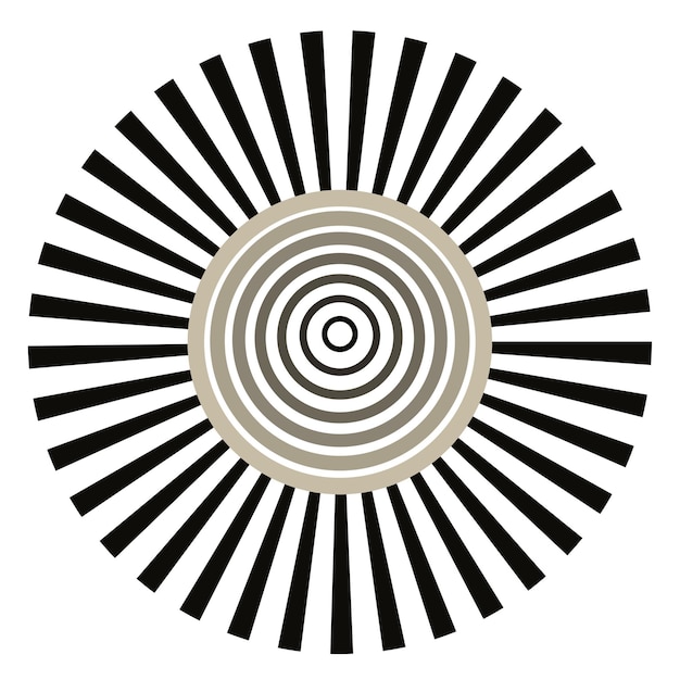 Conception en spirale rétro d'un autocollant png géométrique