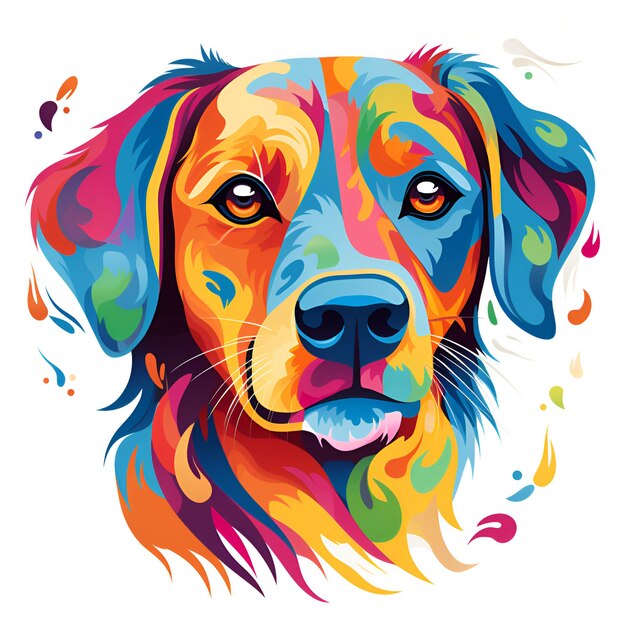 Conception de t-shirt ou d'affiche d'illustration vectorielle de chien wpap coloré