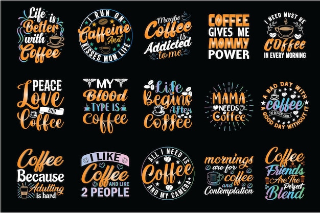 Conception de t-shirt de café