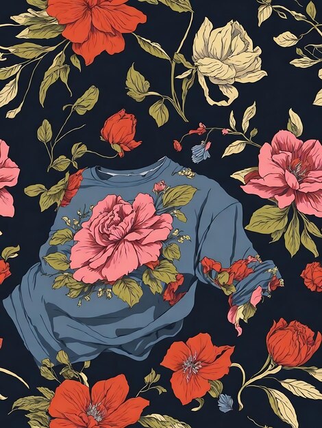 Conception de t-shirt floral