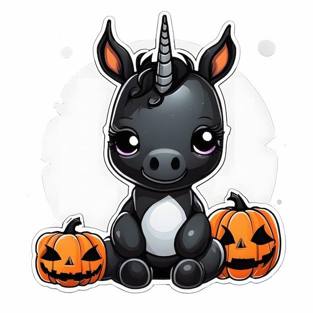 Conception de T-shirt Licorne d'Halloween