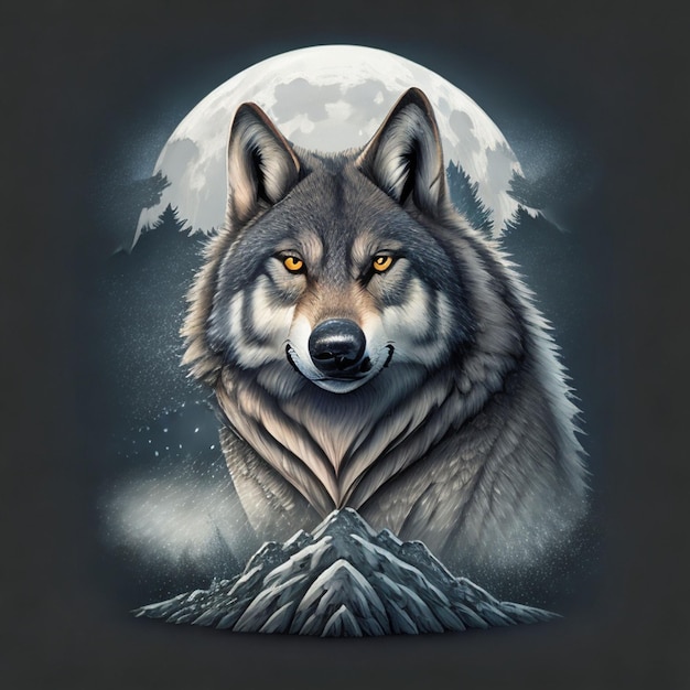 conception de t-shirt de loup