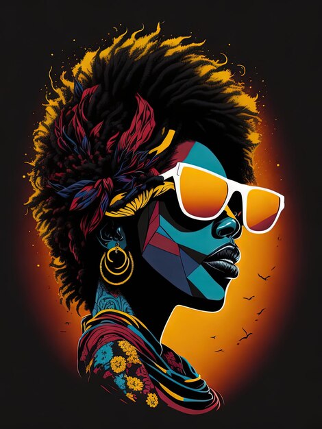 Conception de T-shirt à silhouette colorée Vibrant Afrobeat Fusion