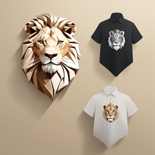 Conception de t-shirt à tête de lion avec une illustration vectorielle détaillée d'une tête de lion majestueuse