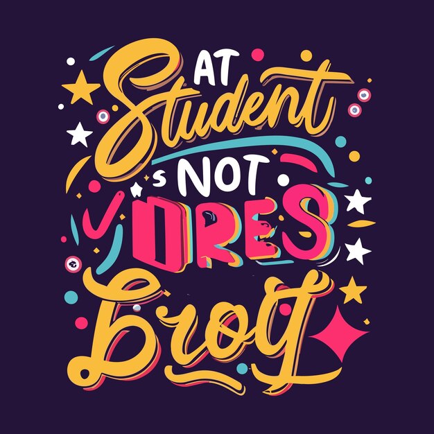 Conception de t-shirt typographique pour la Journée internationale des étudiants