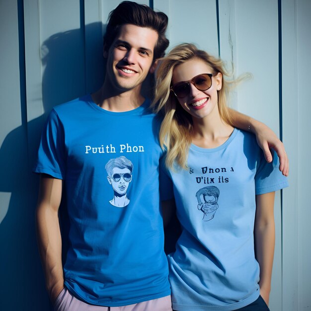 Photo conception de t-shirts pour couples