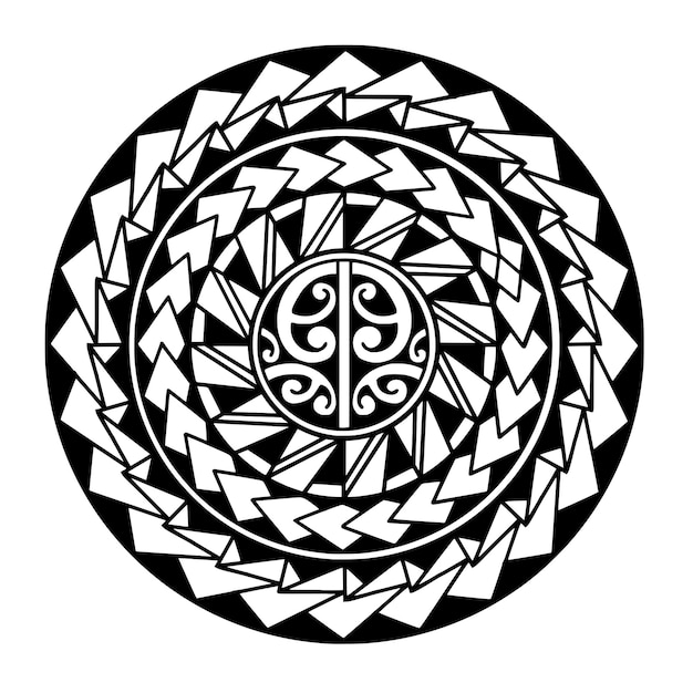 Conception de tatouage cercle polynésien samoan autochtone illustration vectorielle eps10
