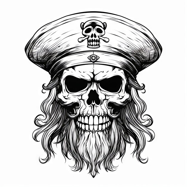 Photo une conception de tatouage de crâne d’illustration
