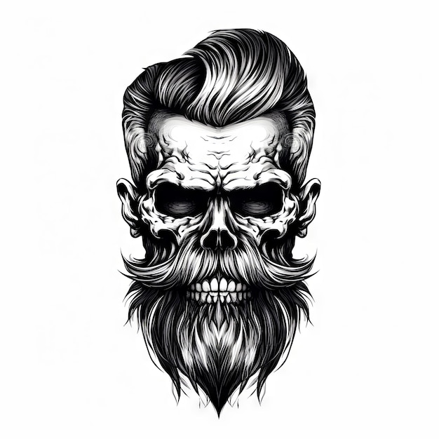 Une conception de tatouage de crâne d’illustration