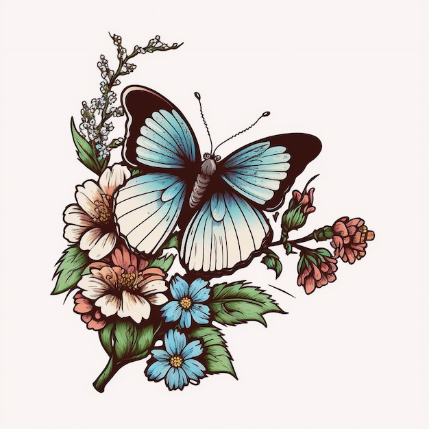 Conception De Tatouage Flash Papillon