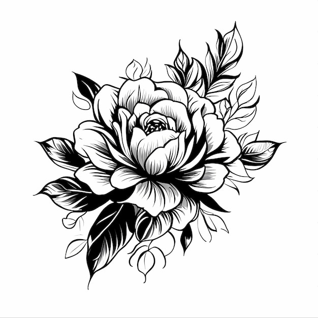 Photo conception de tatouage de fleur