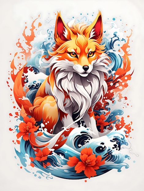 conception de tatouage kitsune