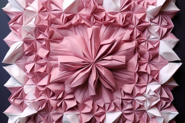 Conception de tessellation en origami avec des couches d'art en papier plié créées avec une IA générative