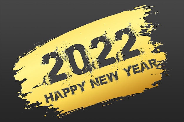 Conception de texte de bonne année 2022. Illustration de salutation avec des nombres d'or. Bonne année 2022 carte de voeux et conception d'affiches.