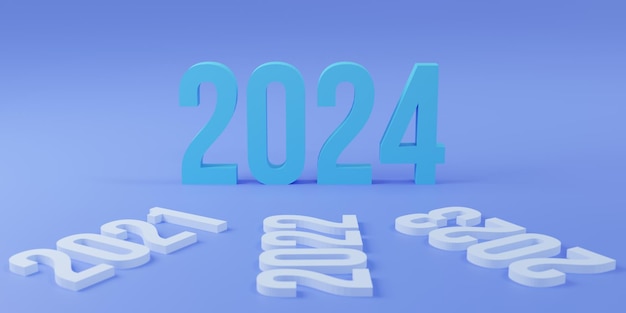 Photo conception de texte du nouvel an 2024 pour l'affiche de la brochure du rapport d'activité