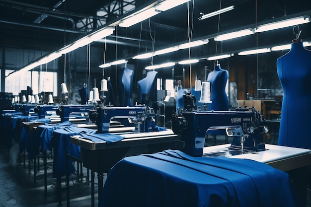Conception de tissus production de machines à coudre tailleur industrie manufacturière textile usine artisanale