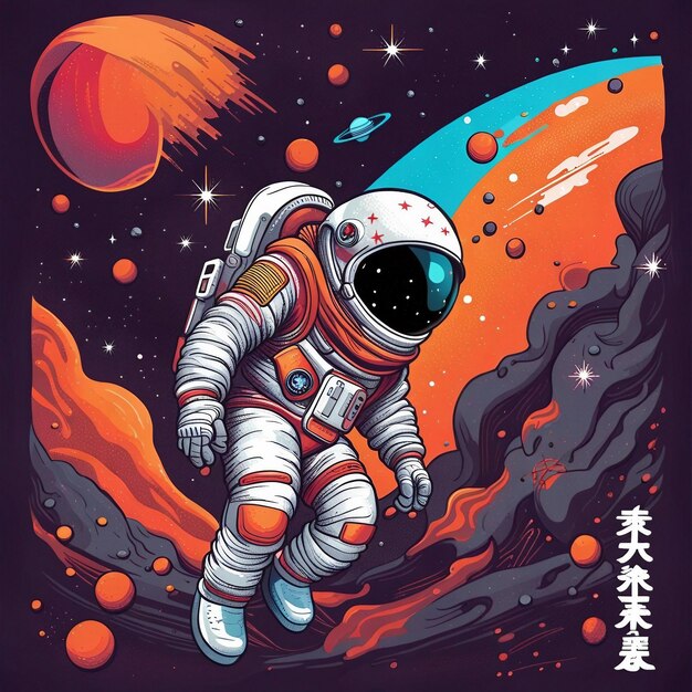 conception de tshirt astronaute