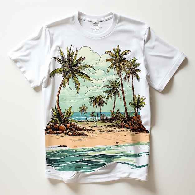 conception de tshirt thème palmier