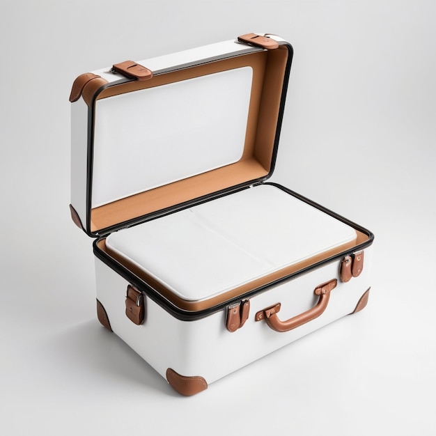 Conception de valise élégante pour la photographie de produits isolés de voyage sur fond blanc