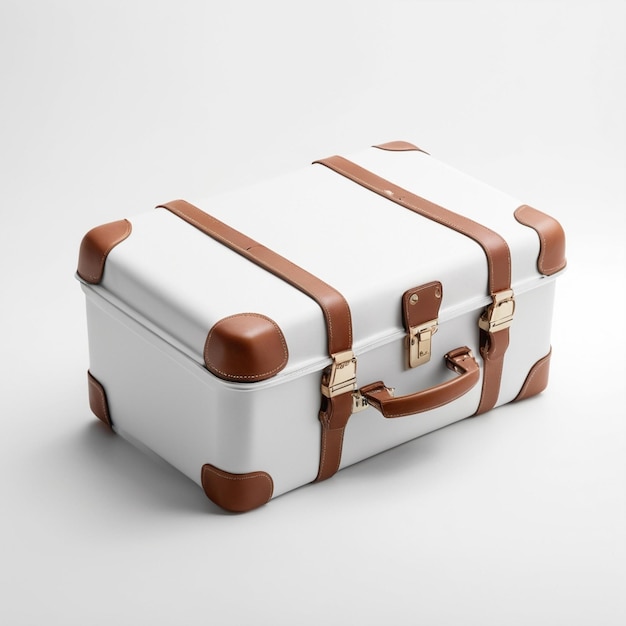 Conception de valise élégante pour la photographie de produits isolés de voyage sur fond blanc