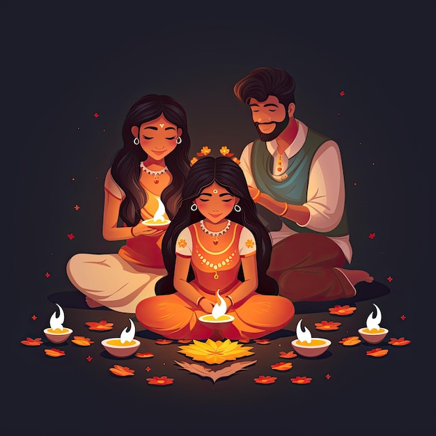 Conception vectorielle de la célébration de Diwali