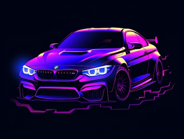 Photo conception de voiture de course bmw violette