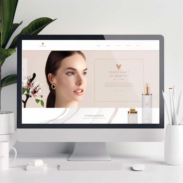 conception web UI UX page d'atterrissage pour une clinique d'esthétique de la peau