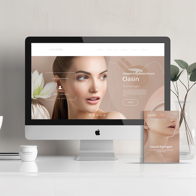 conception web UI UX page d'atterrissage pour une clinique d'esthétique de la peau