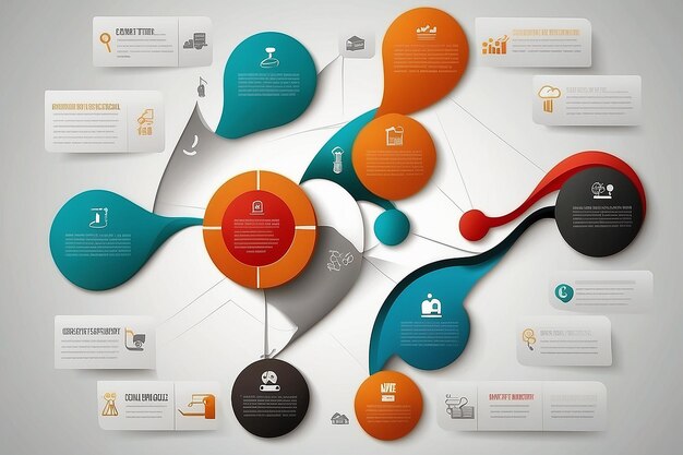 Photo les concepts d'affaires vectoriels avec des icônes peuvent être utilisés pour le rapport d'affaires de boucle infographique ou le modèle de plan moderne