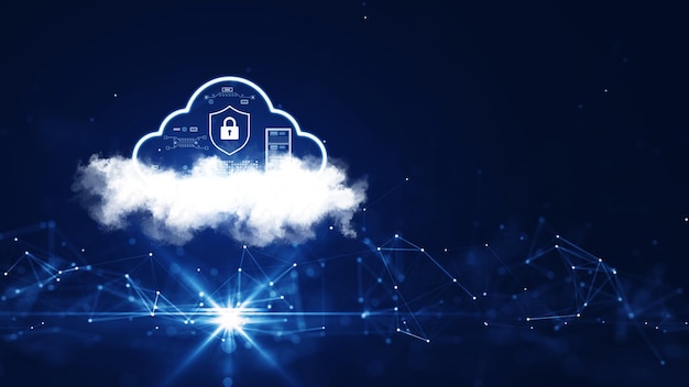 Concepts de technologies cloud et edge computing avec protection des données de cybersécurité