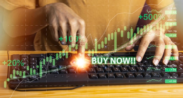Concepts trading d'actions trading de crypto-monnaie réussi Augmentation du profit du marché de l'investissement