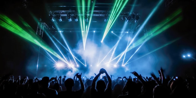 Un concert avec une foule de personnes lors d'un concert