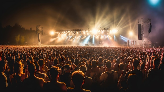 Concert Summer Music Festival Foule au Concert Generative Ai
