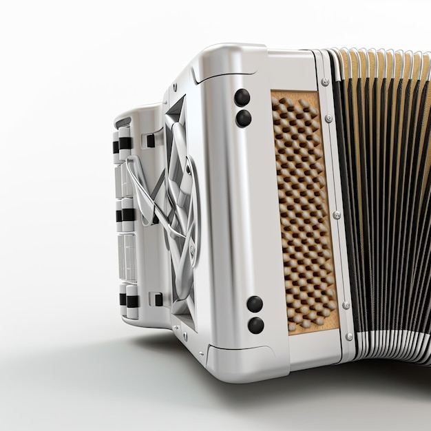 concertina gros plan réaliste 4k ion fond blanc