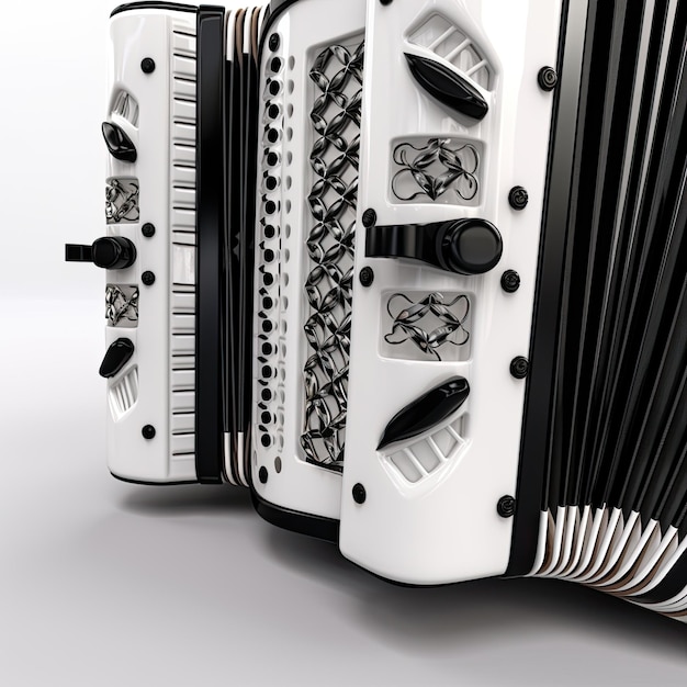 concertina gros plan réaliste 4k ion fond blanc