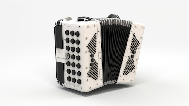 concertina gros plan réaliste 4k ion fond blanc