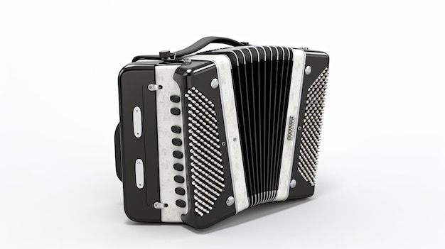 concertina gros plan réaliste 4k ion fond blanc