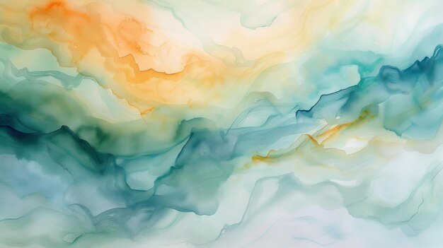 Concevez un fond d'aquarelle abstrait qui présente un mélange harmonieux de couleurs fluides AI Génératif