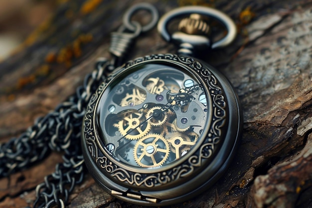 Concevez une montre de poche steampunk capricieuse avec une IA générative de pourriture